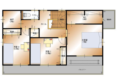 甲斐市下今井E20号棟　建売住宅　平面図2F