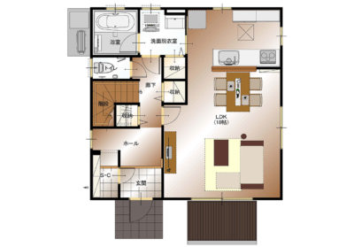 甲斐市下今井D1号棟　建売住宅　平面図1F