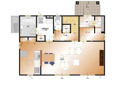 甲斐市下今井E39号棟　建売住宅　平面図1F