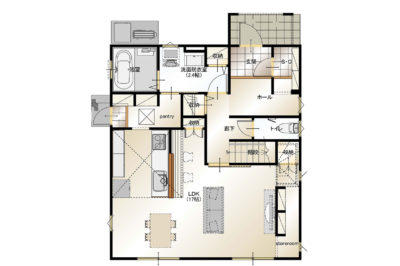 甲斐市下今井E28号棟　建売住宅　平面図1F