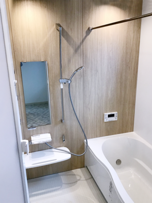 甲斐市下今井　新築　建売住宅　広々2.5帖の浴室　お風呂