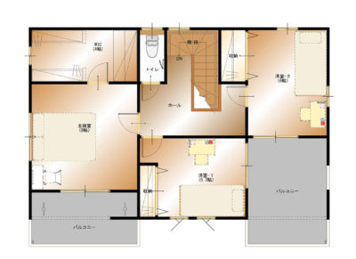 甲斐市下今井E36号棟　建売住宅　平面図2F