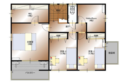 甲斐市下今井E4号棟　建売住宅　平面図2F