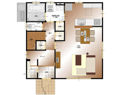 山梨　新築建売住宅　甲斐市西八幡G　1号棟　1F　平面図　間取り図