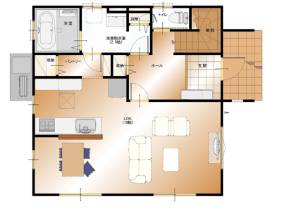 山梨　不動産　南アルプス市小笠原B　5号棟　新築建売住宅　1F平面図