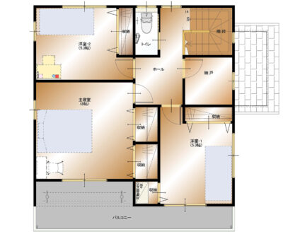 山梨　不動産　建売住宅　甲斐市下今井E38号棟　2F　間取り図