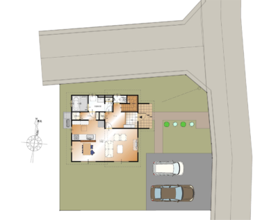 山梨　不動産　南アルプス市小笠原B　5号棟　新築建売住宅　区画図