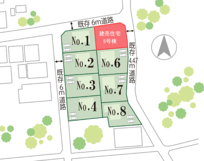 山梨　不動産　南アルプス市小笠原B　5号棟　新築建売住宅　分譲地　区画図