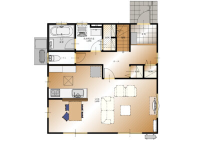 山梨県笛吹市春日居町小松E号棟　新築建売住宅　1F平面図