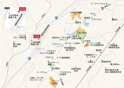 山梨市上岩下　地図