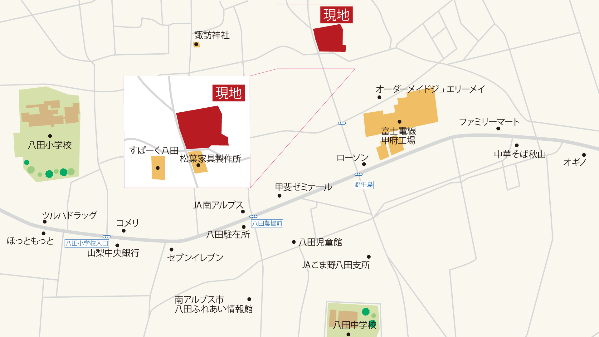 山梨県南アルプス市野牛島H 4号棟（建売住宅）の案内図