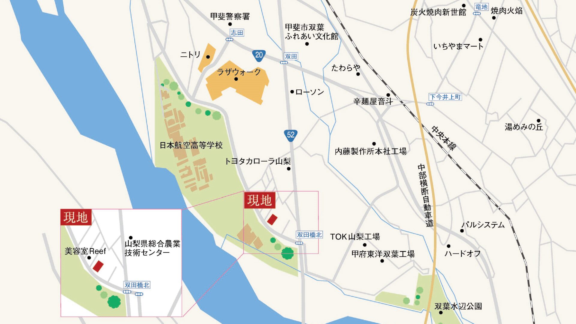山梨県甲斐市下今井F（分譲地：全15区画）の案内図