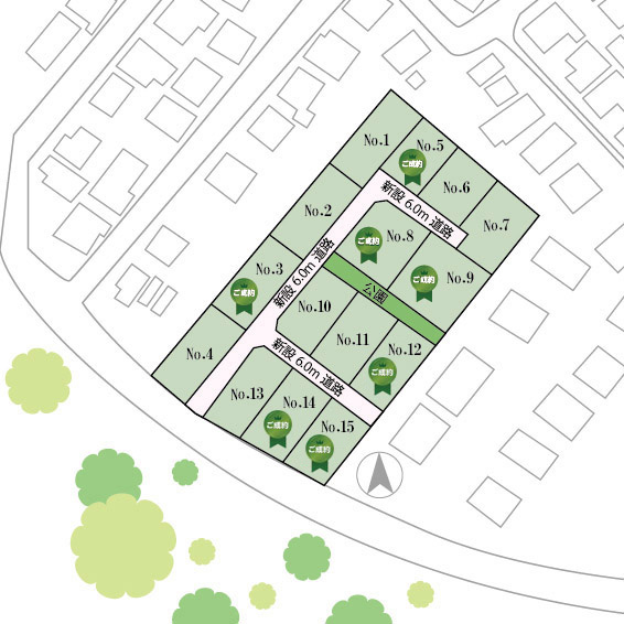 山梨県甲斐市下今井F（分譲地）の区画図
