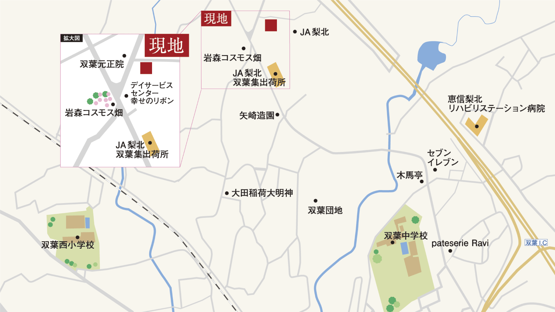 山梨県甲斐市岩森A 3号棟（建売住宅）の案内図