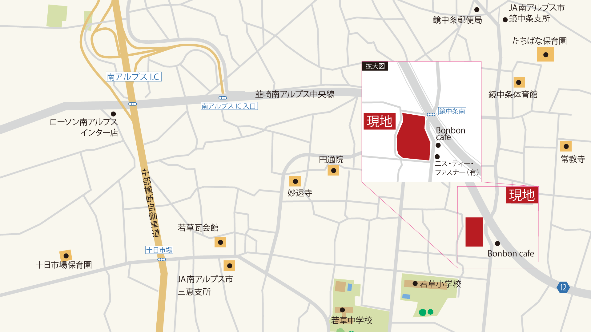 山梨県南アルプス市寺部B（分譲地：全39区画）の案内図