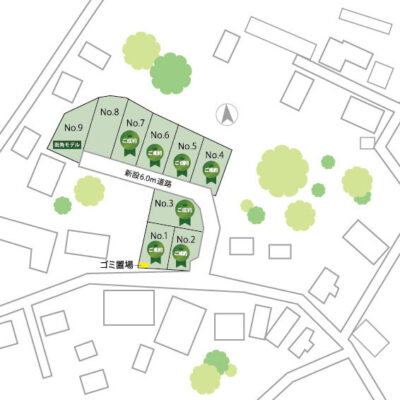 山梨県富士吉田市小明見Aの区画図