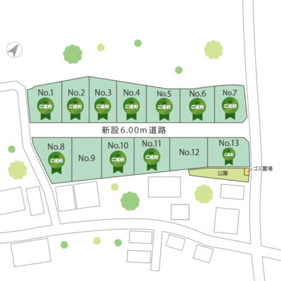 山梨県甲斐市篠原Gの区画図