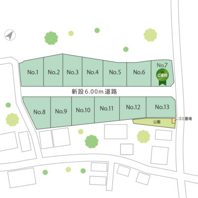 山梨の土地　分譲地　篠原G　区画図