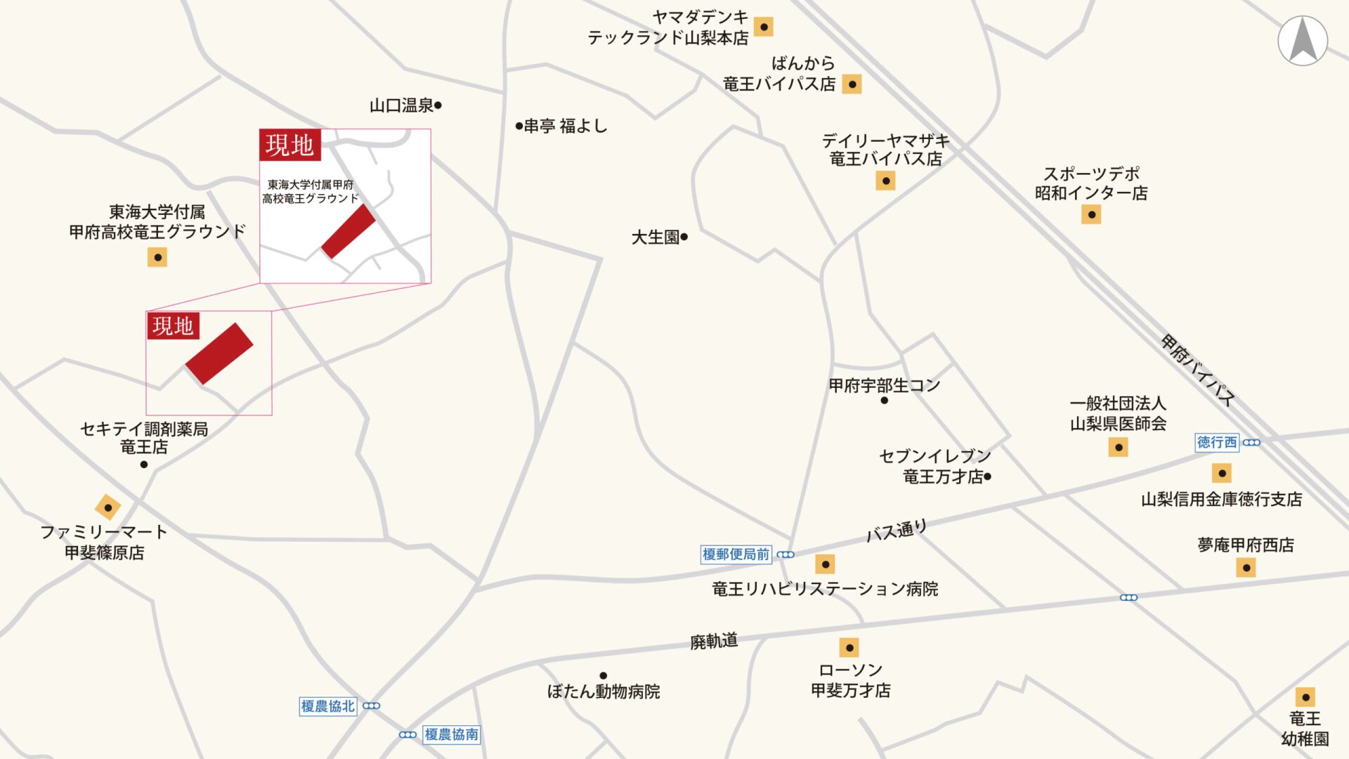 山梨県甲斐市篠原G(分譲地:全13区画)の案内図