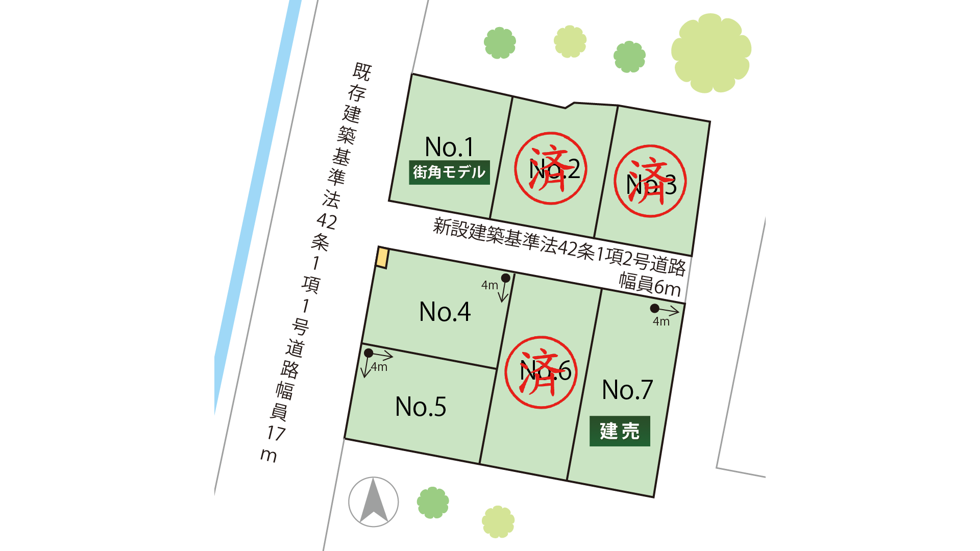 山梨県甲府市増坪町C（分譲地：全7区画）の甲府市増坪町C区画図