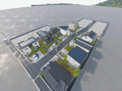 山梨県甲府市増坪町D分譲地のパース鳥瞰図（イメージ画像）