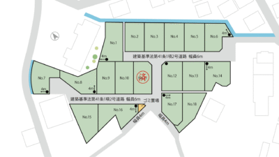 山梨県中央市西新居A（分譲地）の区画図