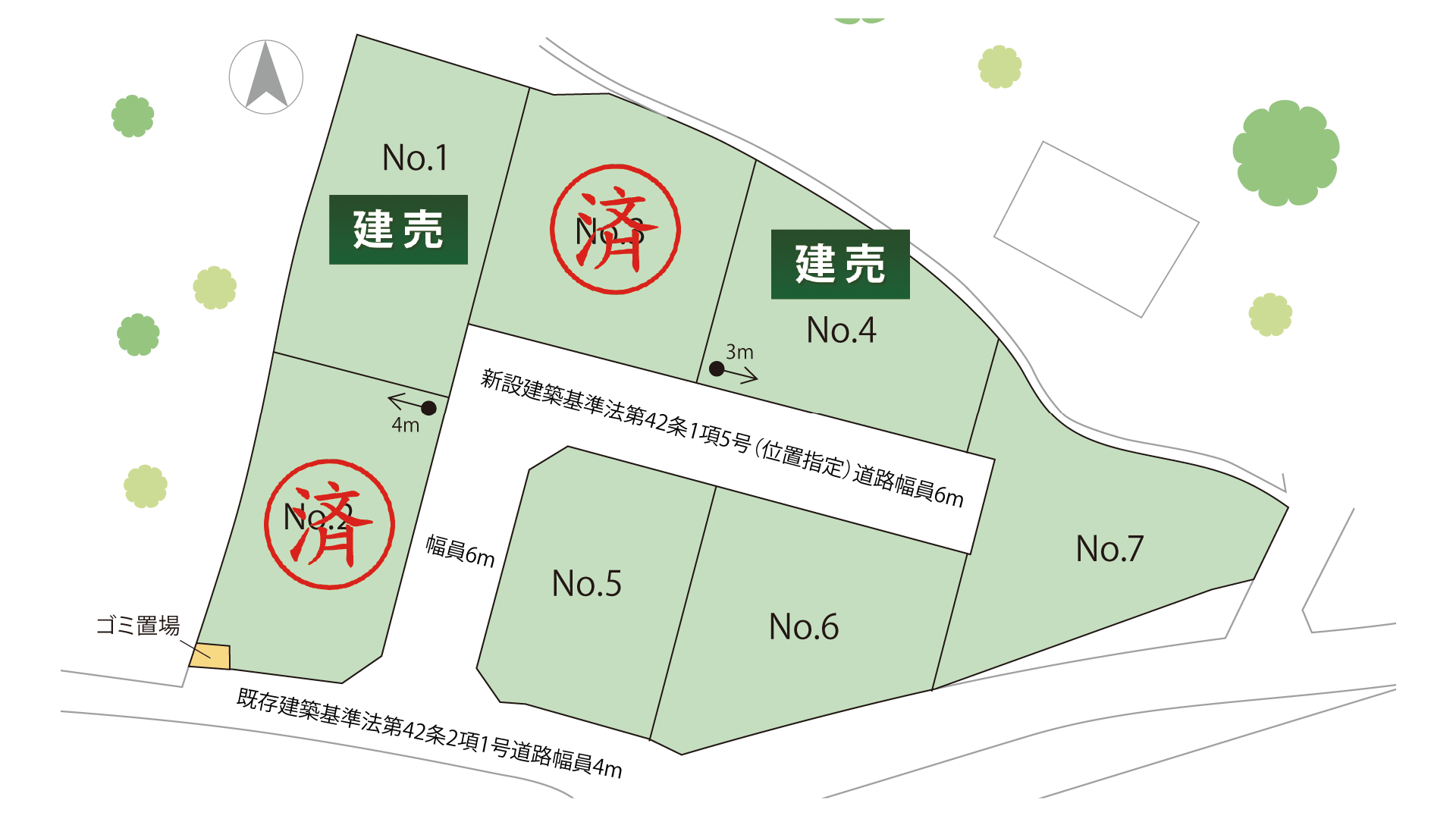 山梨県笛吹市石和町中川A（分譲地）の区画図