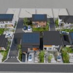 甲府市西高橋町A（分譲地）の完成予想図　鳥瞰図パース