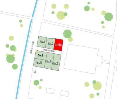 山梨県甲府市増坪町C3号棟の区画図