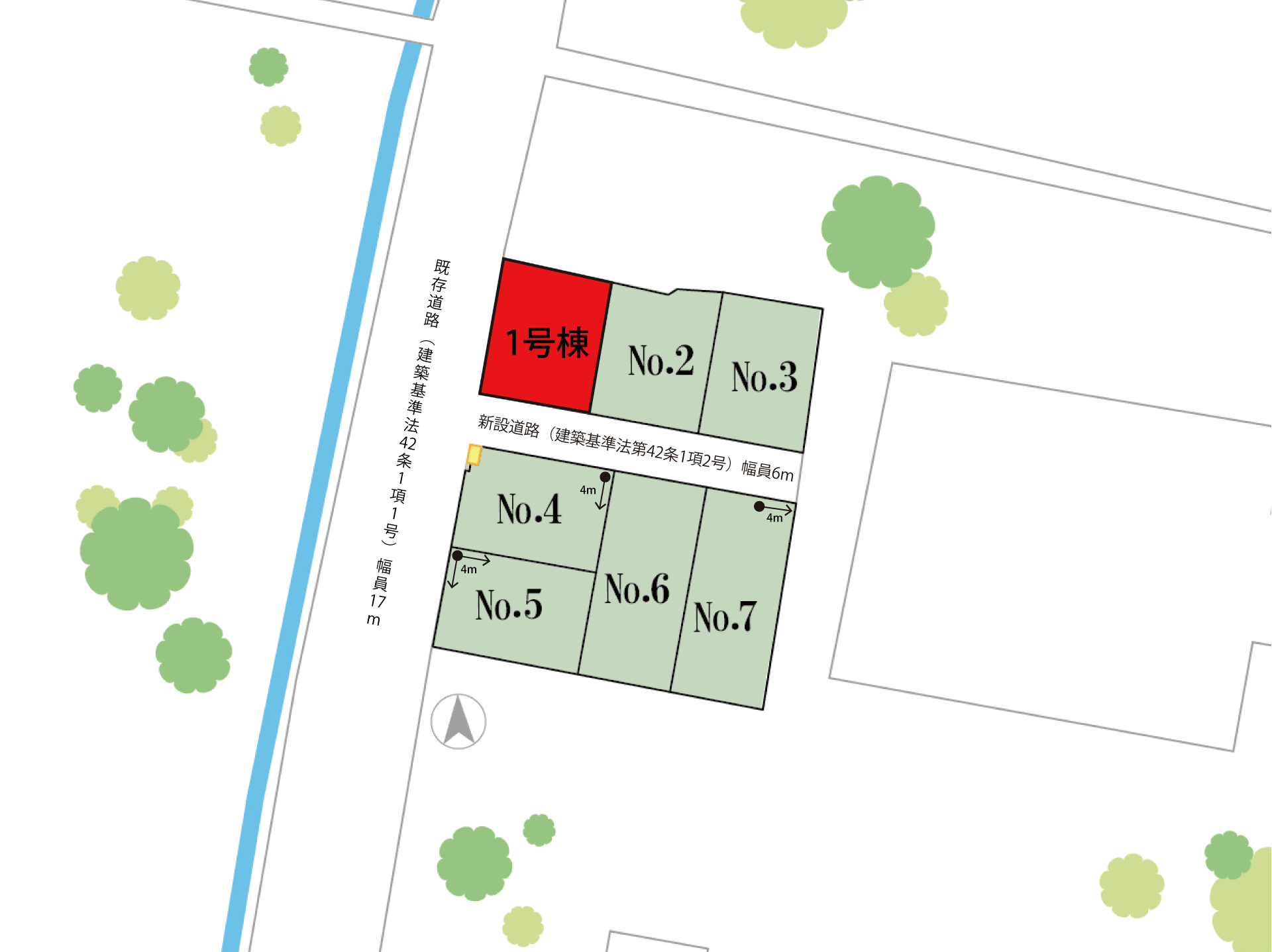 山梨県甲府市増坪町C1号棟の区画図