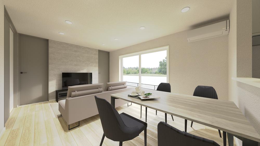 山梨県甲府市下今井町A4号棟の内観パース