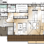 山梨県甲府市増坪町C1号棟の1階平面図