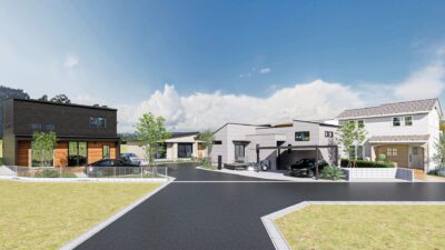 山梨県甲府市増上石田C（分譲地）の街並み分譲地パース