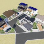 山梨県甲府市増上石田C（分譲地）の完成予想図　鳥瞰図