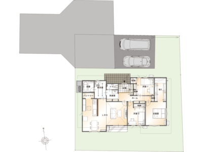 山梨県南アルプス市寺部32号棟の配置図