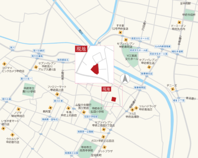 山梨県甲府市増上石田Cの案内図