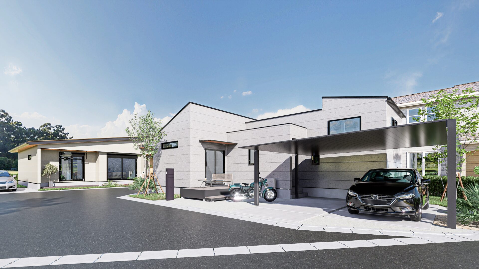 山梨県甲府市増上石田C（分譲地）の街並み分譲地パース