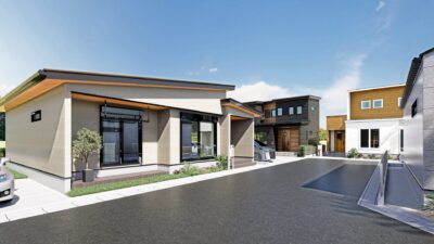 山梨県甲府市増上石田C（分譲地）の街並み分譲地パース