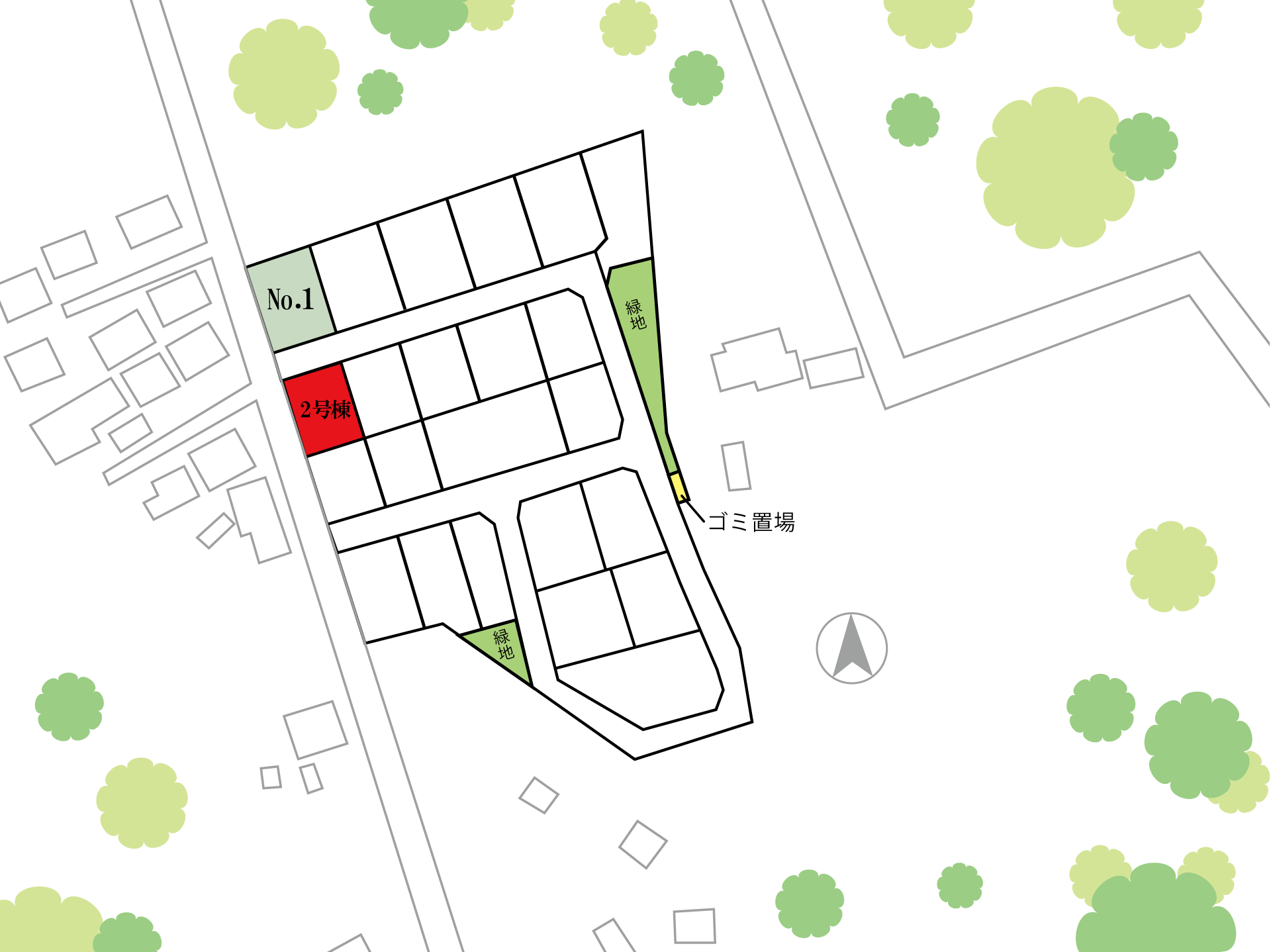 山梨県中巨摩郡昭和町西条新田Bの区画図