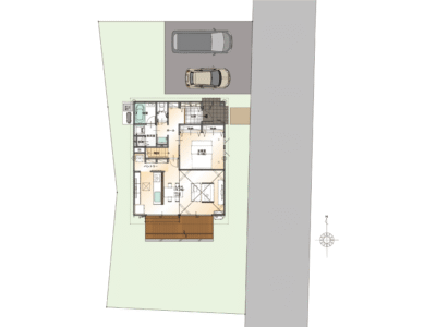 山梨県中巨摩郡昭和町西条新田B2号棟の配置図