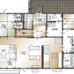 山梨県中巨摩郡昭和町西条新田Bの1階平面図