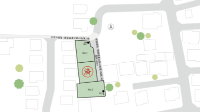 山梨県甲府市大里町J（分譲地）の区画図