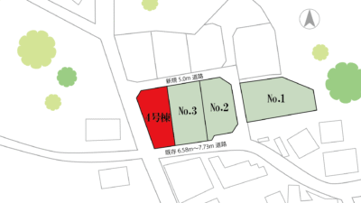 山梨県南アルプス市野牛島H4号棟の区画図