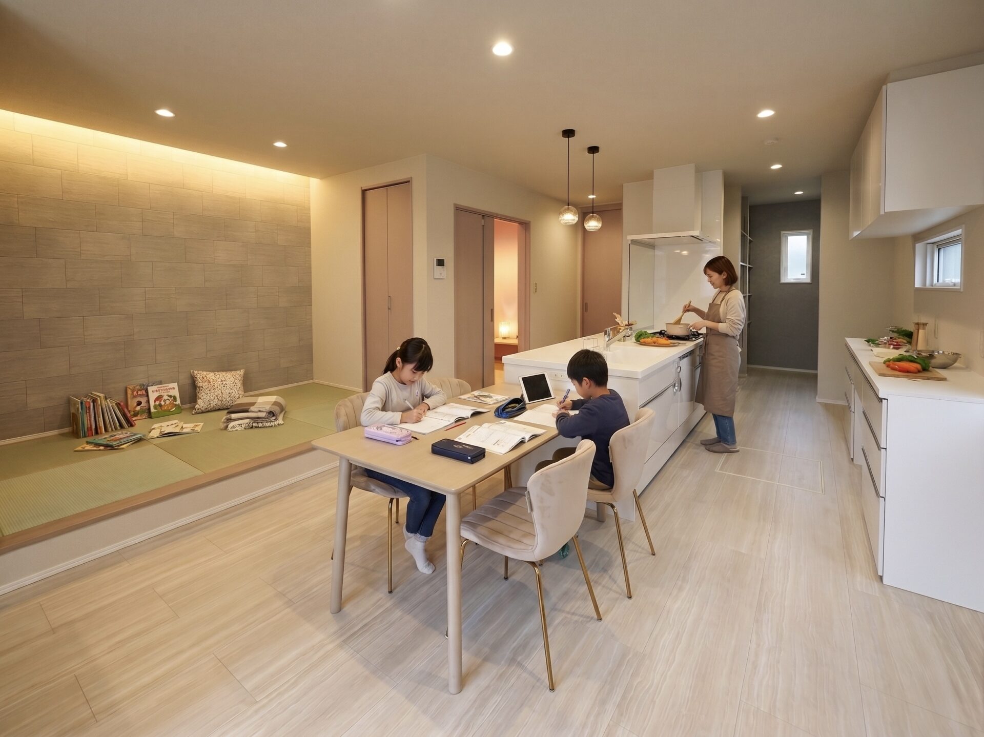 山梨県富士吉田市小明見A 8号棟（建売住宅）のダイニングキッチン