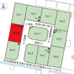 山梨県西高橋町A(分譲地)の区画図