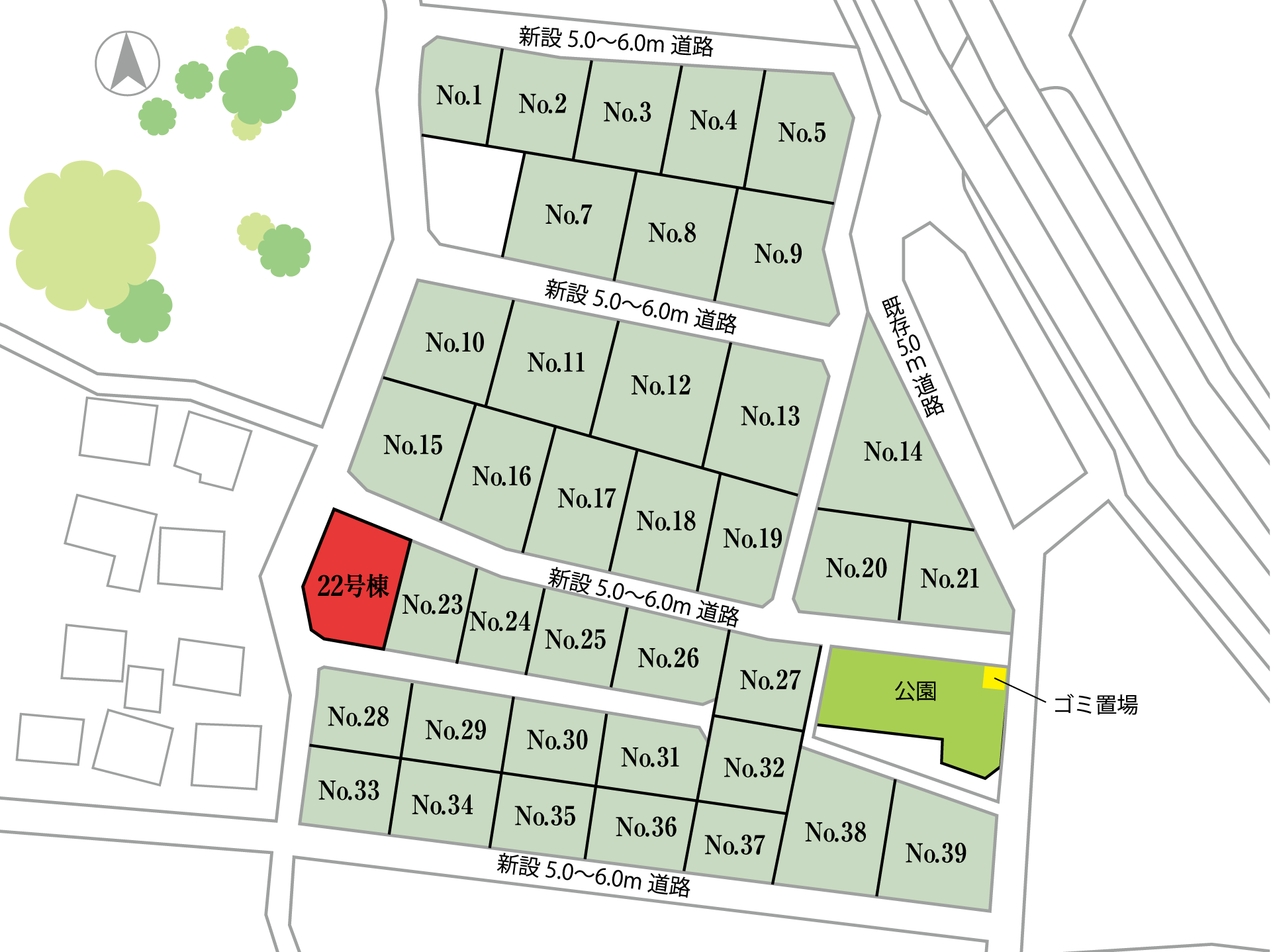 山梨県南アルプス市寺部B22号棟(建売住宅)の区画図
