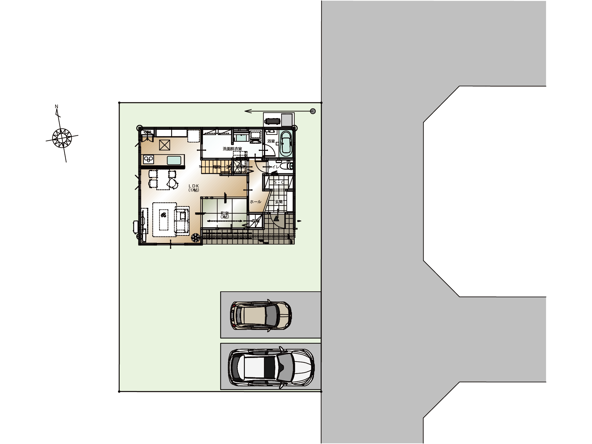山梨県西高橋町A(分譲地)の配置図