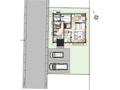 山梨県甲府市里吉F7号棟（新築建売住宅）の配置図