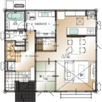 山梨県甲府市里吉F7号棟（新築建売住宅）の1階平面図
