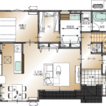 山梨県甲府市増坪町D1号棟（建売住宅）の1階平面図